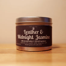 Load image into Gallery viewer, Leather & Midnight Jasmine: Luxury Natural Soy Candle