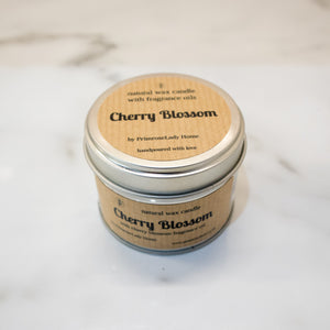 Cherry Blossom Natural Wax Tin Candle