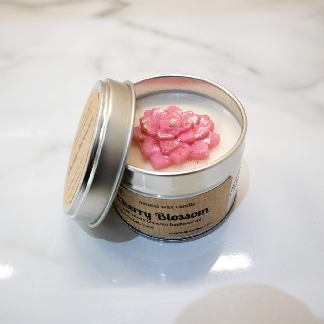 Cherry Blossom Natural Wax Tin Candle