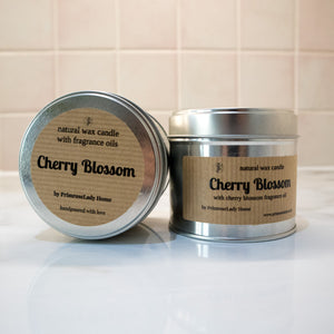 Cherry Blossom Natural Wax Tin Candle